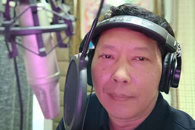 Voice actor in studio