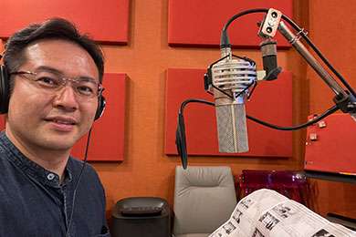 Voice actor in studio