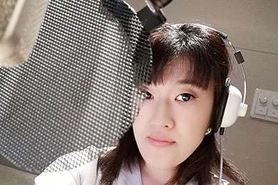 Voice actor in studio