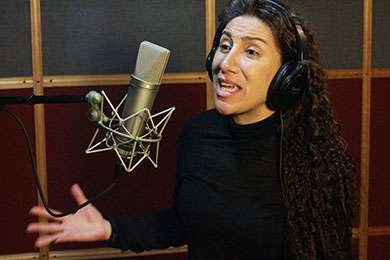 Voice actor in studio