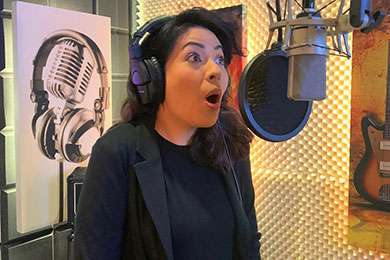 Voice actor in studio