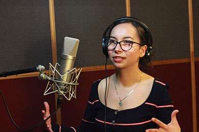 Voice actor in studio