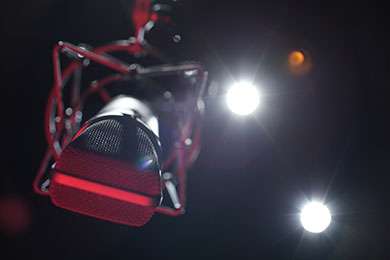 Voice actor in studio