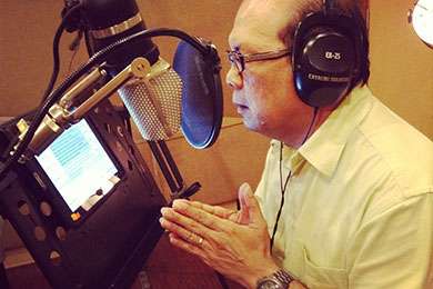 Voice actor in studio