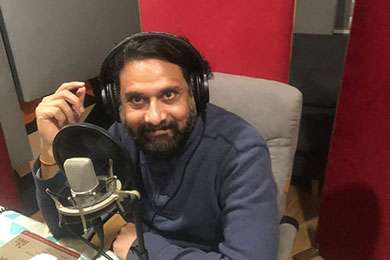 Voice actor in studio