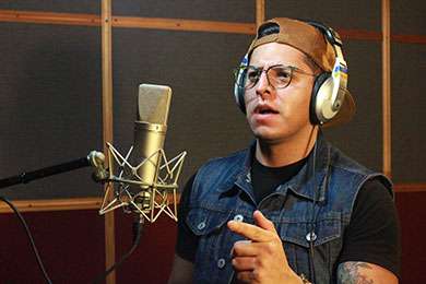 Voice actor in studio